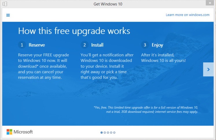 Windows 10 Upgrade Notification